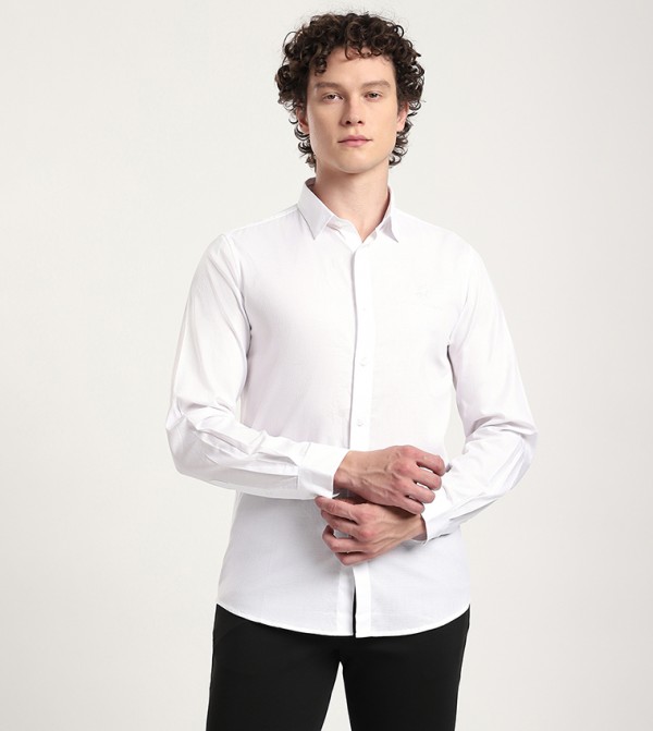 Logo Embroidered Long Sleeves Shirt