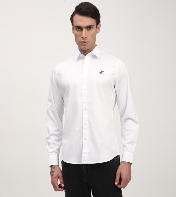 Logo Embroidered Long Sleeves Shirt