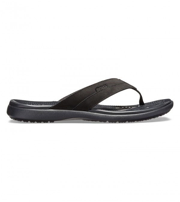 crocs santa cruz leather flip flops
