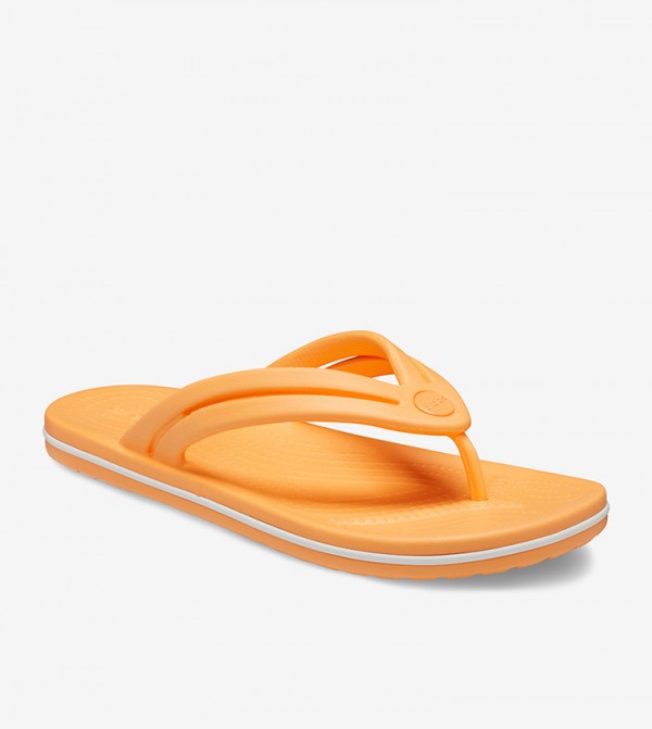 Buy Crocs Crocband Round Toe Flip Flops Orange In Orange