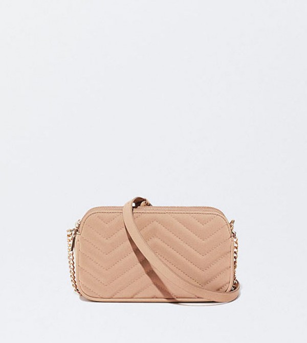 Quilted Chain Handle Crossbody Bag