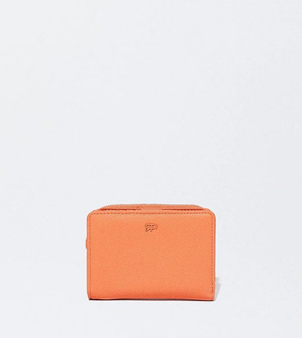 Buy Parfois Textured Zip Around Wallet In Orange 6thStreet UAE