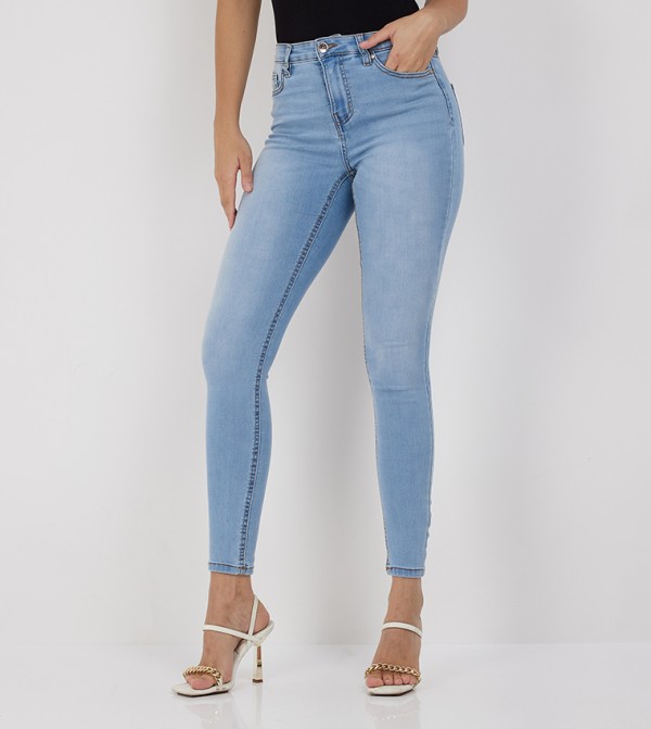 Faded High Waist Skinny Fit Jeans