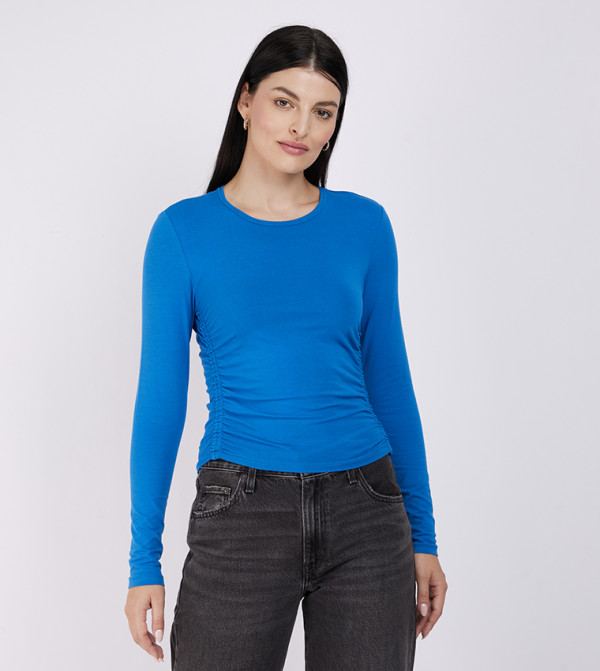 Ruched Detail Long Sleeves Top