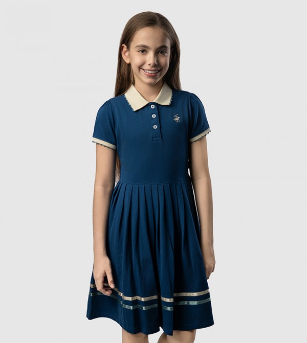 Logo Detail Short Sleeves Polo Dress