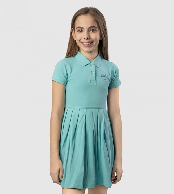 Logo Detail Short Sleeves Polo Dress