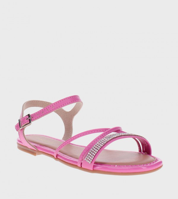 Embellished Slingback Flat Sandals