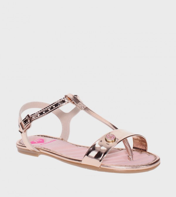 Reyna Metallic Flat Sandals