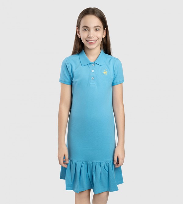 Logo Embroidered Short Sleeves T-Shirt Dress