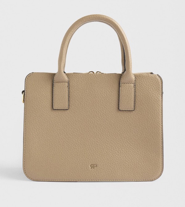 Textured Zippered Mini Tote Bag