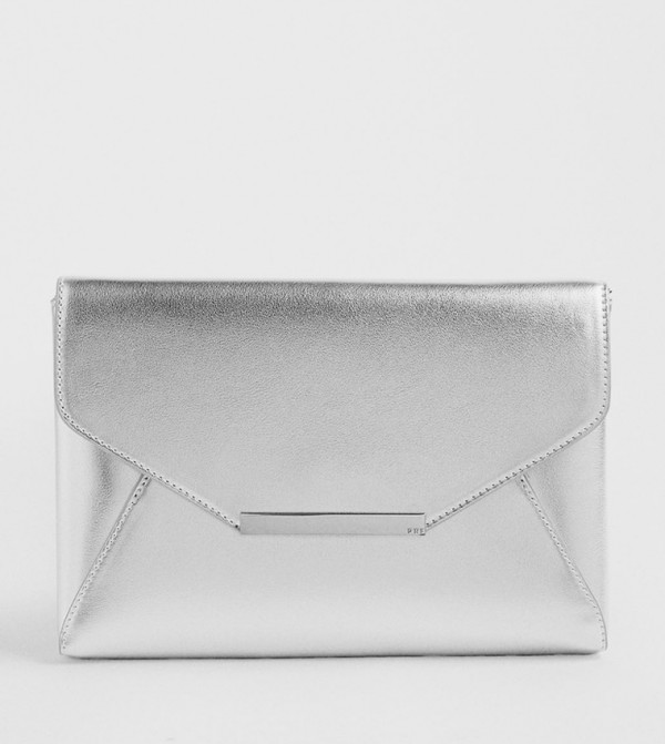 Metallic Flap Clutch Bag
