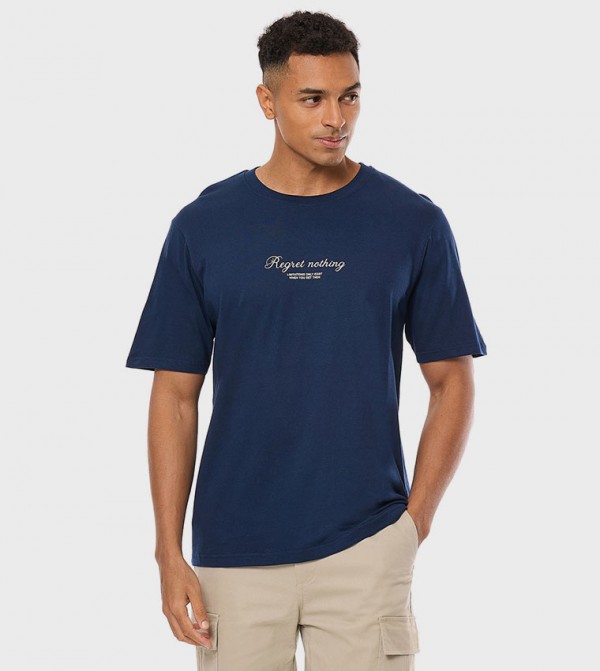 Printed T-Shirt with Crew Neck and Short Sleeves