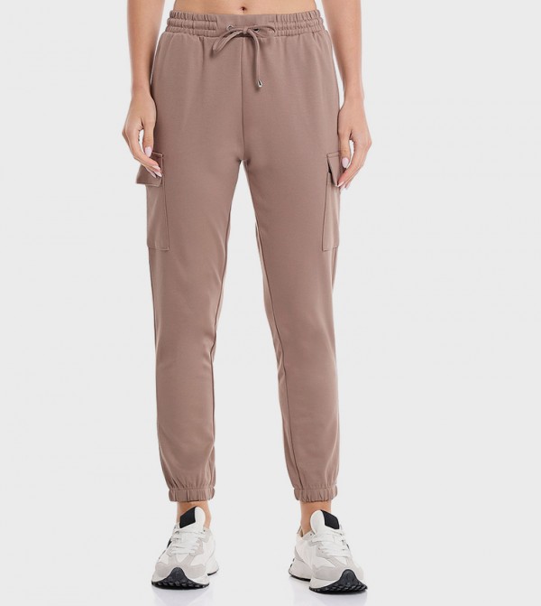 Solid Jogger Pants with Drawstring Waist