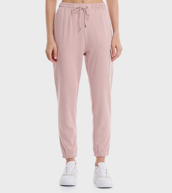 Solid Jogger Pants with Drawstring Waist