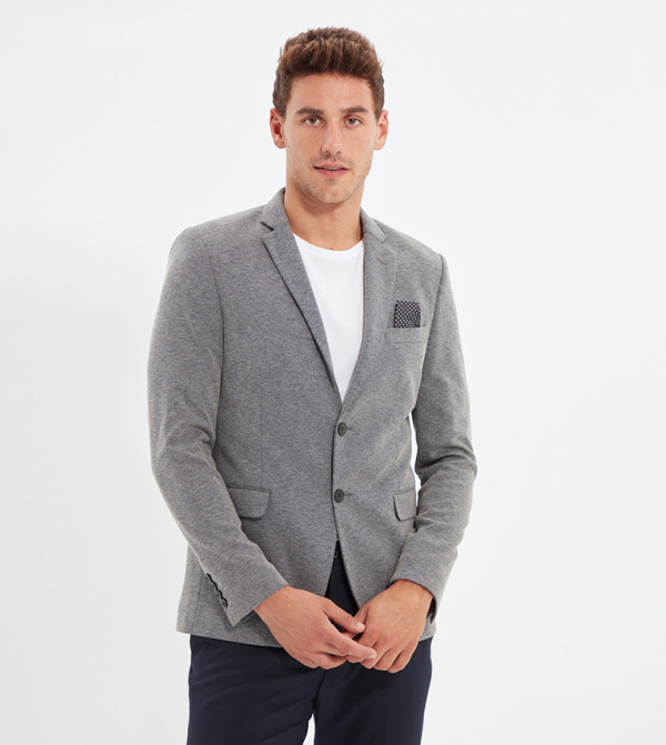 Buy Trendyol Blazer Jacket Textured Jacket In Black 6thstreet Kuwait