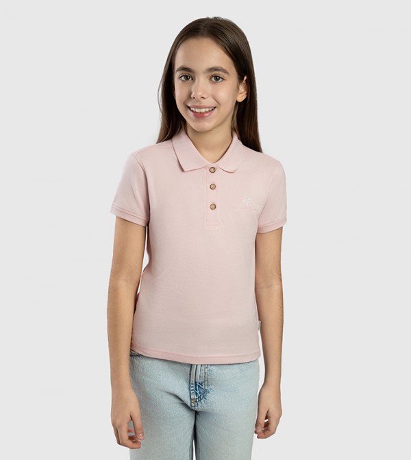 Logo Embroidered Short Sleeves Polo T-Shirt