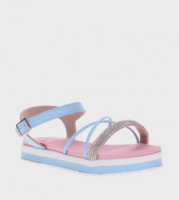 Embellished Slingback Flatform Sandals