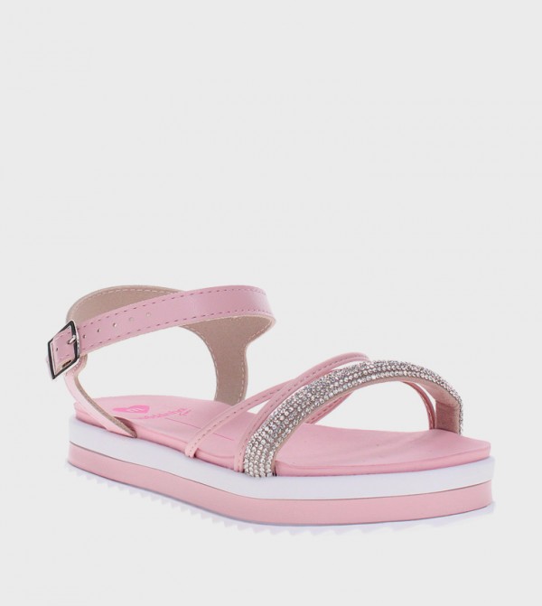 Embellished Slingback Flatform Sandals