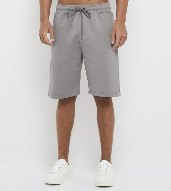 Solid Drawstring Waist Shorts