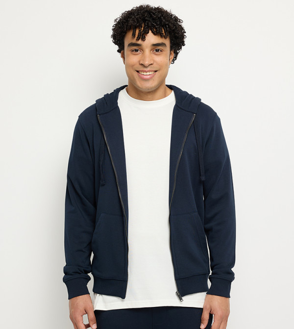 Zippered Long Sleeves Hooded Jacket