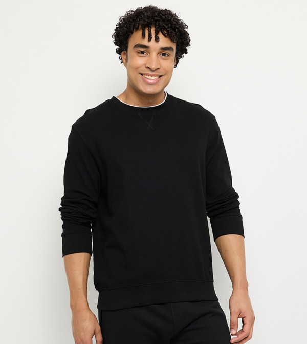 Solid Crew Neck Sweatshirt