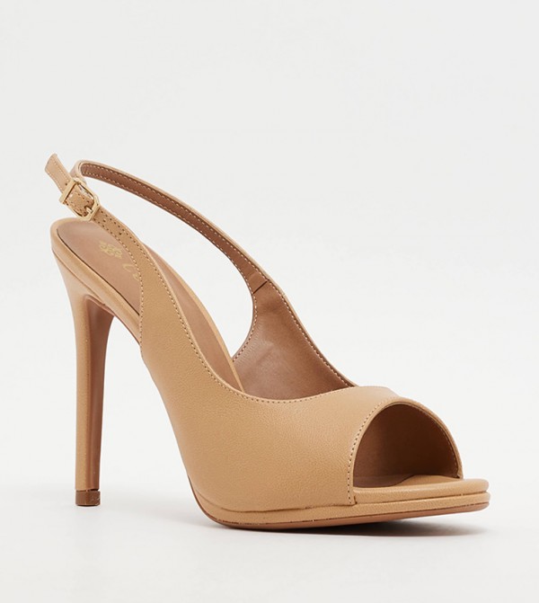 Nude open best sale toe heels