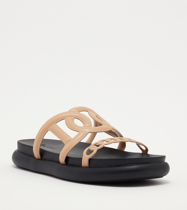 Buy Trendyol Criss Cross Tie Up Flat Sandals In Brown