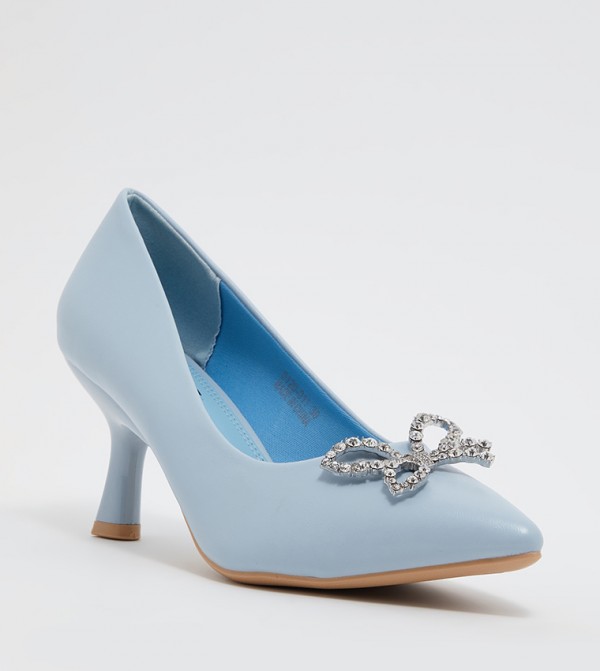 Pale blue shop kitten heel shoes