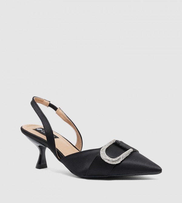Buy Charles & Keith Gem Embellished Strappy Mules Silver In Silver 