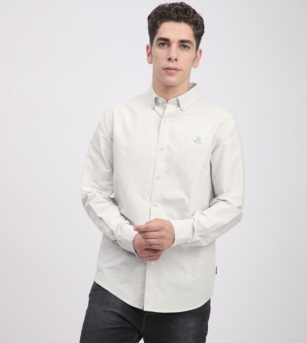 Striped Button-Down Collar Shirt