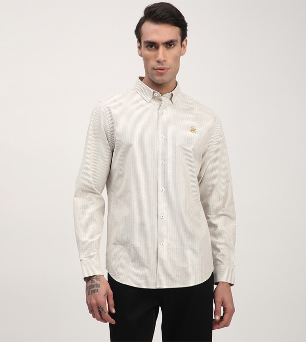 Logo Embroidered Long Sleeves Shirt