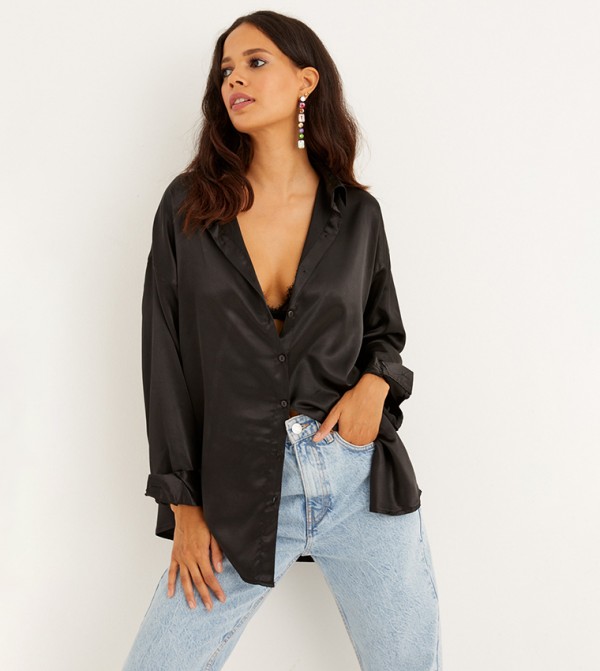 Classic Collar Satin Shirt