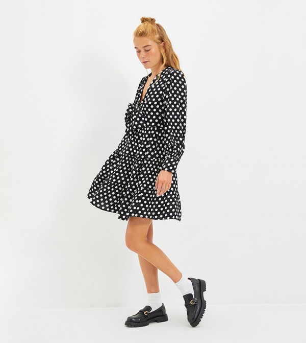 trendyol polka dot dress
