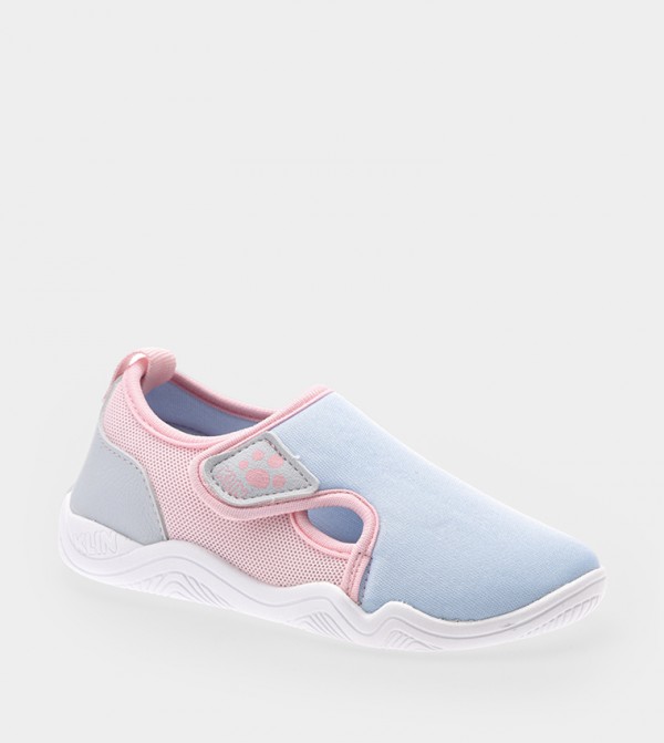 Logo Printed Velcro Closure Slip-On Shoes