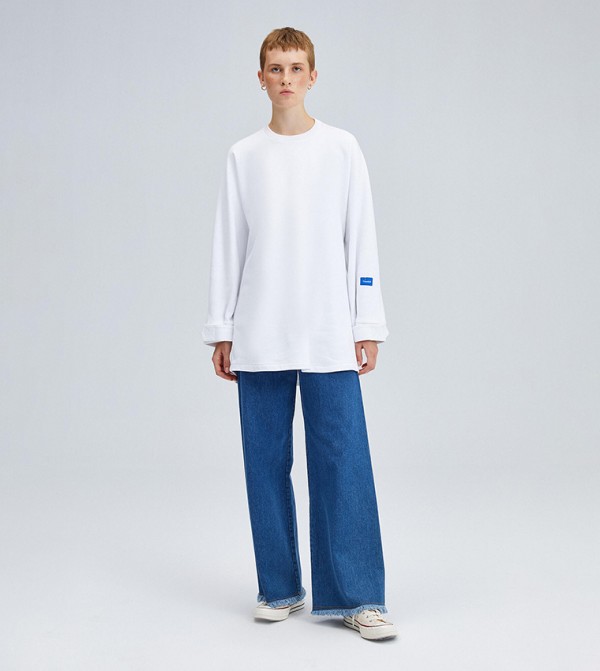 Tommy Hilfiger Men's Long Sleeve Logo Crewneck Sweatshirt, Bright White-pt,  L : Buy Online at Best Price in KSA - Souq is now : Fashion