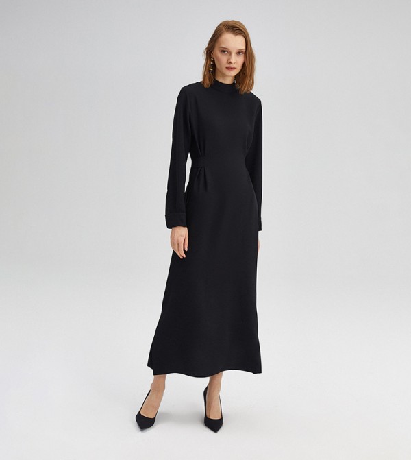 Merino Wool Silk Cuff Maxi Knit Dress | Karen Millen