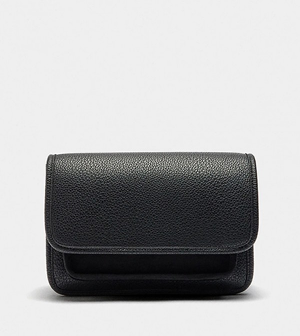 Textured Flap Crossbody Bag