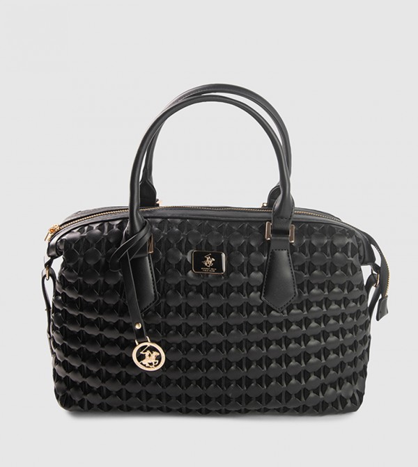 Textured Zippered Tote Bag