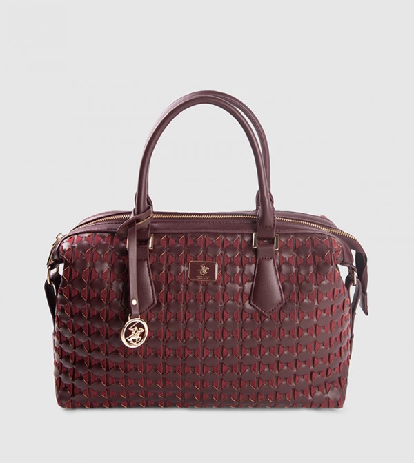 Textured Zippered Tote Bag