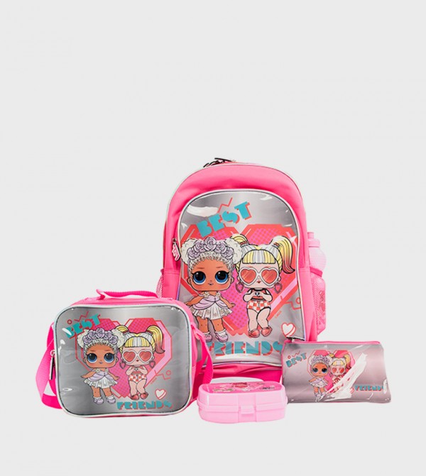 5 Piece LOL Surprise 18" Trolley Backpack Set