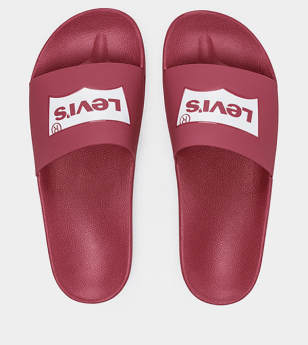 Logo Print Open Toe Slides