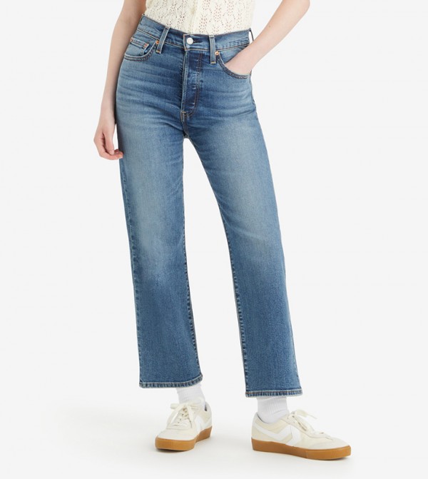 Ribcage Washed Straight Fit Jeans