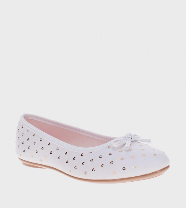 Bow Detail Round Toe Ballerinas