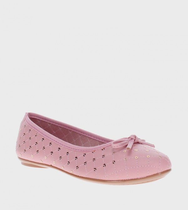 Bow Detail Round Toe Ballerinas