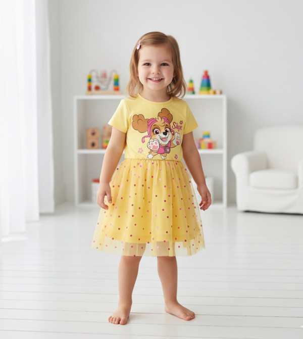 Paw Patrol Print Short Sleeves Dress