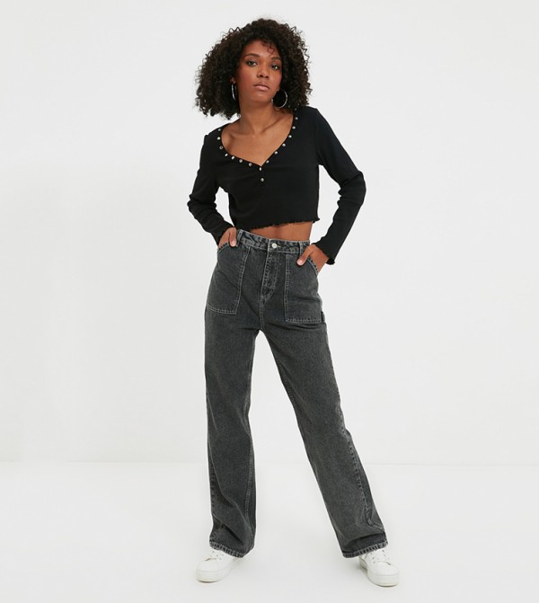 Belted Wide Leg Palazzo Jeans