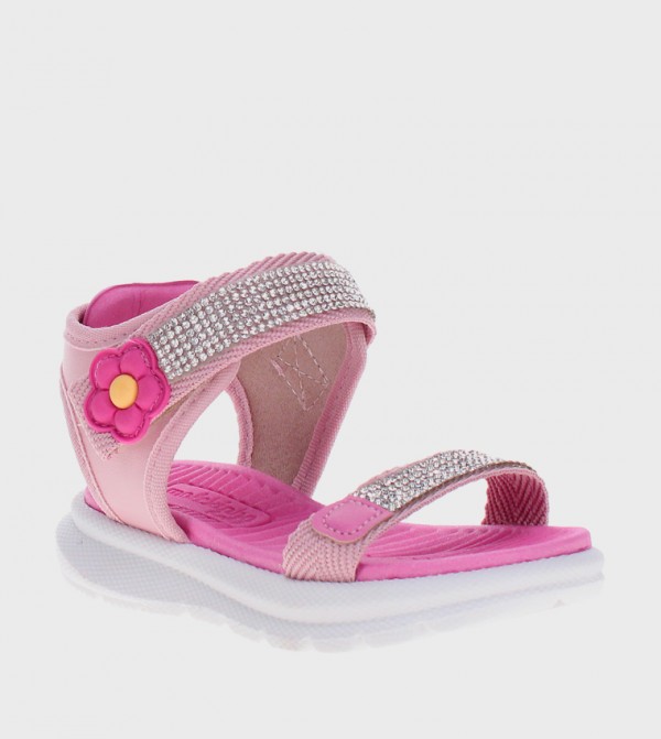 Embellished Velcro Closure Casual Sandals