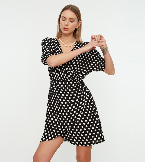 trendyol polka dot dress