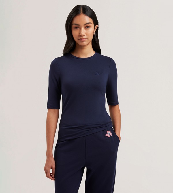 CASY Logo Embroidered Crew Neck T-Shirt