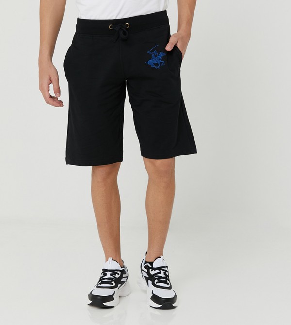 Knit Track Short-Black